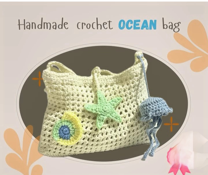 Ocean breeze crochet tote