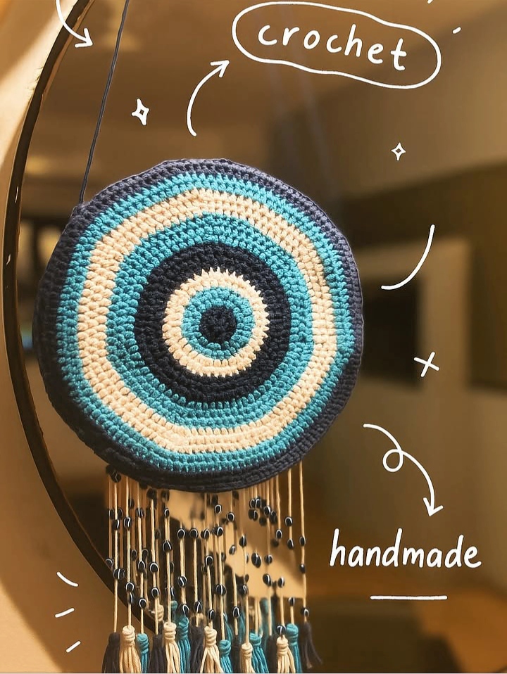 Azure evil eye dream catcher
